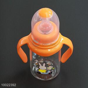 150ml Orange Silicone Nipple PC Bottle Feeding-bottle with Rabbit Pattern
