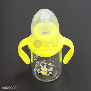 150ml Yellow Silicone Nipple PC Bottle Feeding-bottle with Rabbit Pattern