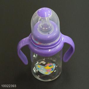150ml Purple Feeding-bottle with Duck Pattern, Silicone Nipple PC Bottle