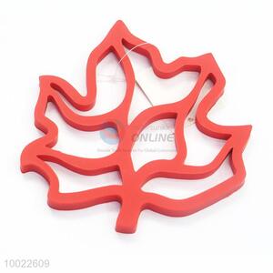 Red Leaf Shaped Silicone Placemat/Table Mat