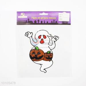 Funny White Ghost Halloween Decoration With Two Pumpkins