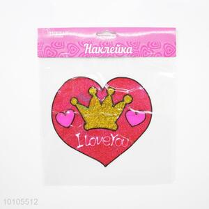 Low Price Red Heart Valentine's Day Decoration With One Yellow Crown