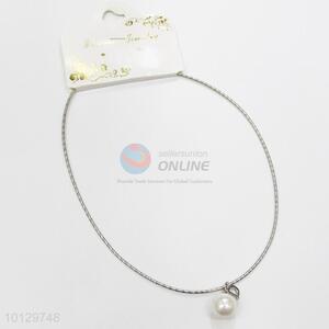 Fashion diamond cut pattern necklace with pearl&letter charm