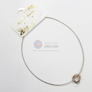Popular design diamond cut pattern necklace with small rings