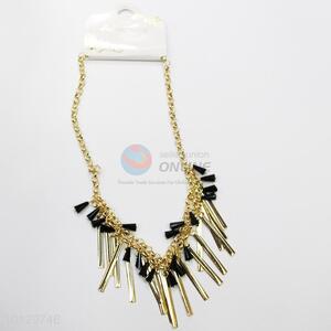 China factory black bead gold plating bib necklace