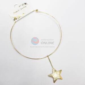 Cheap gold choker with star alloy pendant