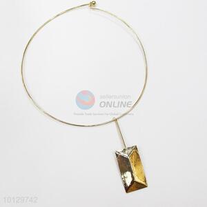 New arrival gold choker with rectangle alloy pendant
