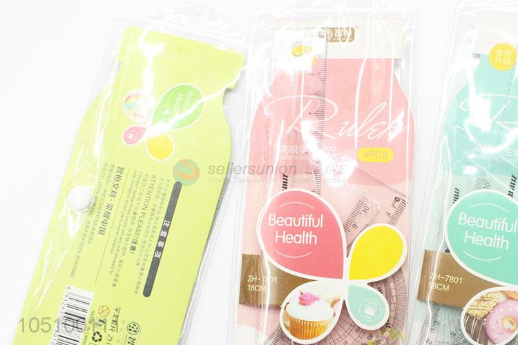 Three Styles Packing Student Plastic Promotional Ruler Kit