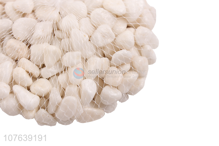 Cheap Price Pebbles White Sandstone Stone Crafts With Net Bag