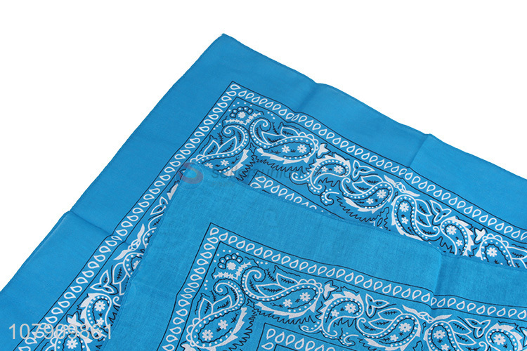 Good price blue simple printed cotton headscarf wholesale