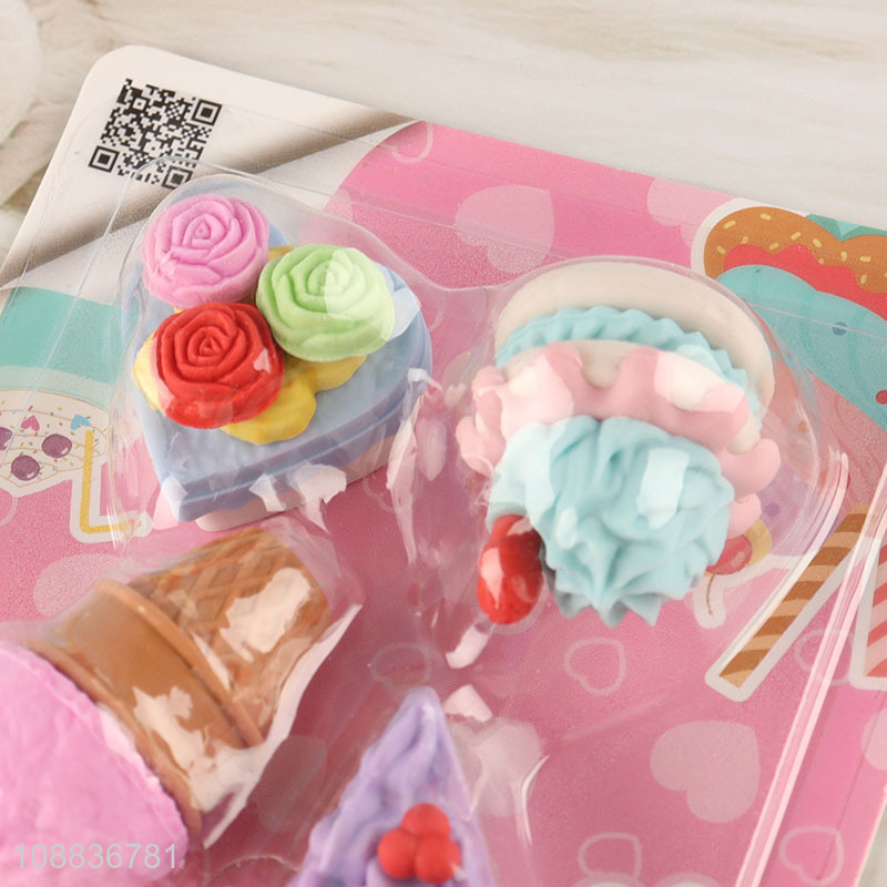 China supplier ice cream diy eraser set for stationery
