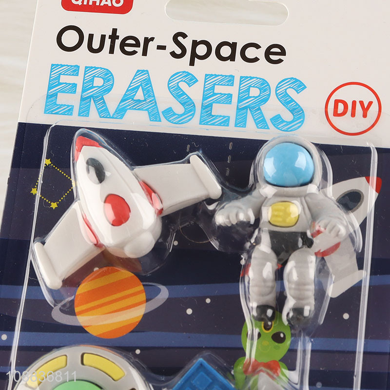 Best selling outer-space series students eraser set wholesale