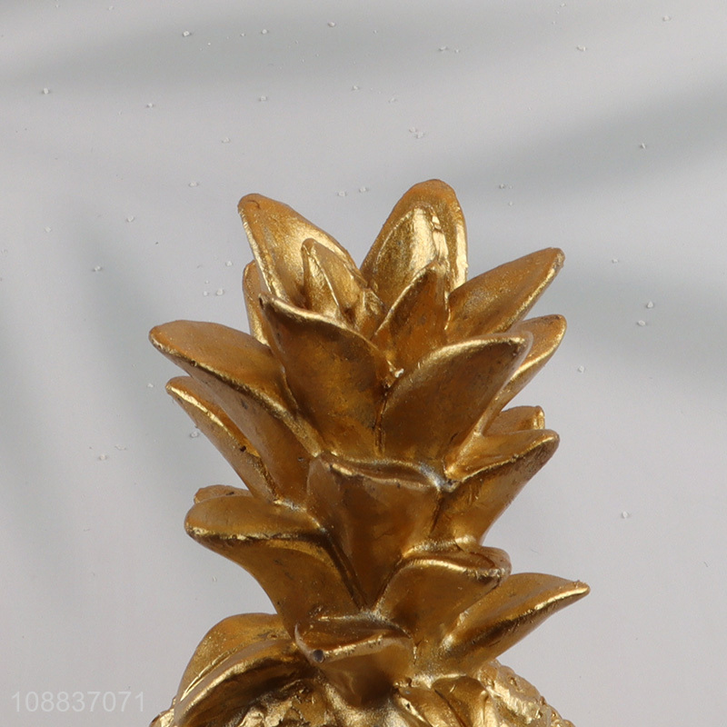 Hot selling gold resin pineapple statue for living room decor