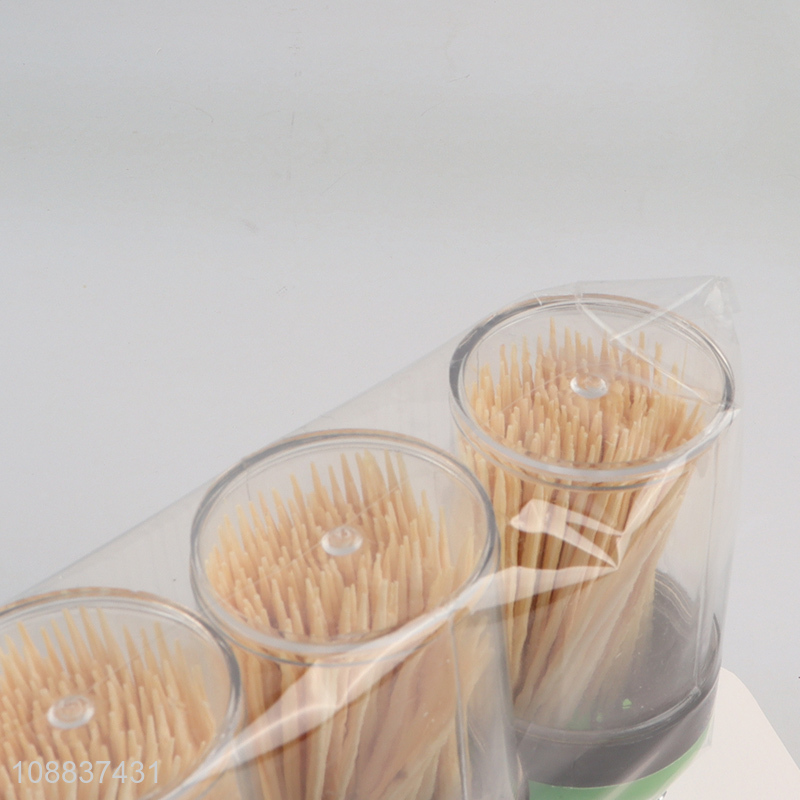 Wholesale 4*150pcs disposable bamboo toothpicks for teeth cleaning