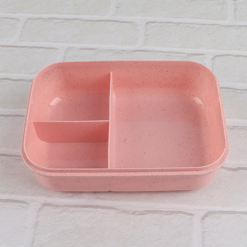 New product 3-compartment plastic bento lunch box with clear lid