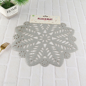 High quality silver hollow round dinner mat place mat for sale