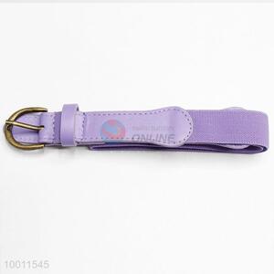 Elegant Solid Purple Elastic Belt Waistband for Women Girls