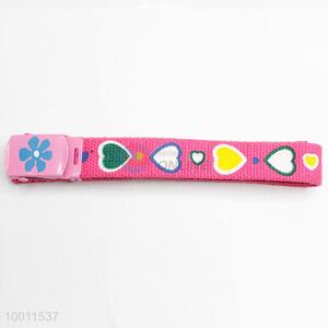 Lovely Heart Pattern Pink Webbing Waist Belt for Girls Women