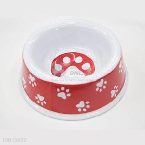 Wholesale Red Footprint Plastic <em>Pet</em> Bowl