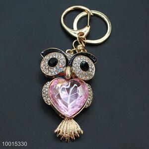 Wholesale crystal rhinestone owl <em>key</em> ring