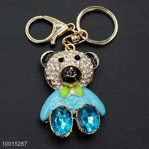 2015 new design rhinestone bear key ring