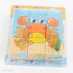 Intelligent building blocks wooden toys crab pattern puzzle