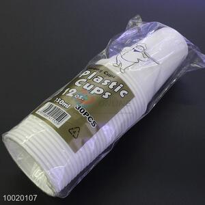 12OZ White Plastic <em>Cups</em> Set of 30pcs