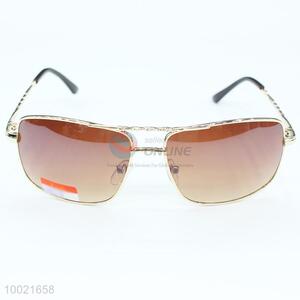 Brown metal frame fashion sunglass for driving/fishing