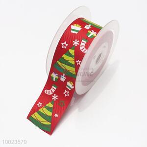 Hot Sale High Quality 3.8CM Christmas Tree Print Ribbon