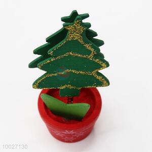 Hot sale green christmas trees shaped wood <em>craft</em> card holders