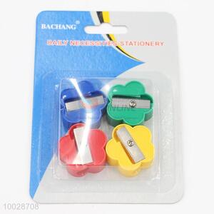 4 pieces flower shaped pencil sharpener