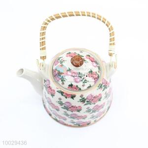 Flower Printing Ceramic Teapot