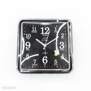 Black Square Plastic Table Clock/Alarm Clock