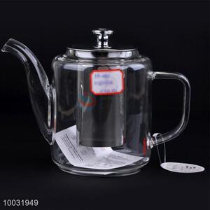 Wholesale Clear Glass Tea Pot with Stainless Steel Lid Teapot