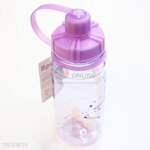Portable 600ml Plastic Sports Bottle With Straw