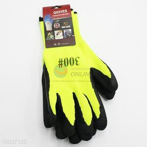 Black&Yellow 25cm Best Selling Latex&Thick cotton yarn Work/Safety Gloves