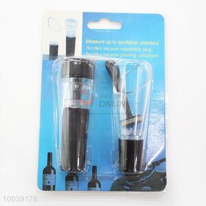 2015 New design plastic wine decanter and pumpdown sets