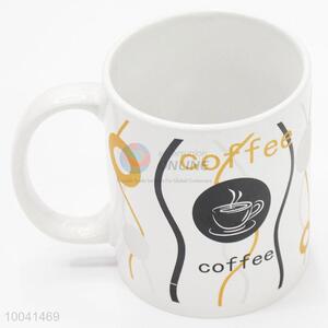 Wholesale product 8*9.5cm printed pattern ceramic cup with handle