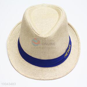 Cowboy Hat/Summer Paper Straw Hat with Blue Ribbon