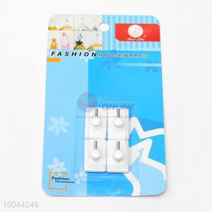 4pcs/set mini white ABS key hook for wall