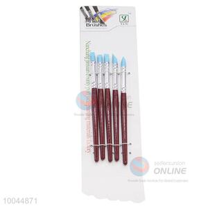 5Pieces/Set New Design Different Shapes Professional Artist Paintbrush with Long Purplish Red Handle