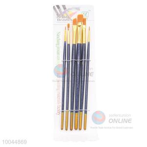 Hot Sale Student Paintbrush Woodlen Handle Artist Oil Paintbrush in Different Shapes, 6Pieces/Set