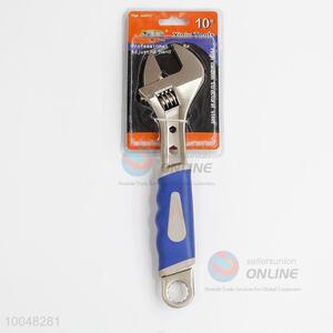 Blue Handle 10'' Adjustable Carbon Steel Wrench