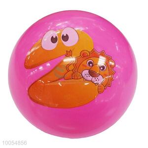 New Design 9 Inch Pink PVC Inflatable Beach Ball with the Pattern of Snake&Lion
