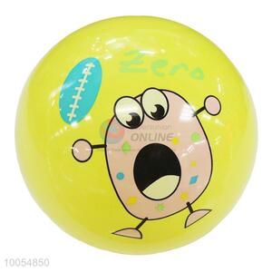 Hot Sale 9 Inch Yellow PVC Inflatable Beach Ball with Vivid Number Zero