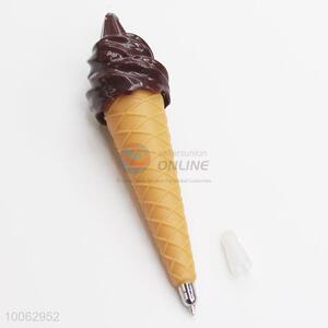 Pretty 15*3.5cm Brown/White Ice Cream Shaped Ball-point Pen with Magnet for Students