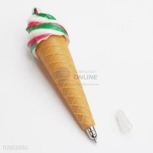 Pretty 15*3.5cm Three-color Ice Cream Shaped Ball-point Pen with Magnet for Students