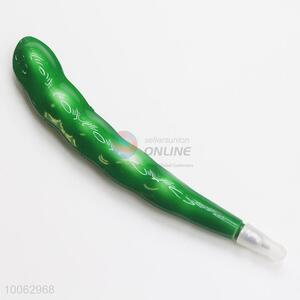 Hot Sale 13*2.4cm Pea Shaped Ball-point Pen with Magnetic Sticker