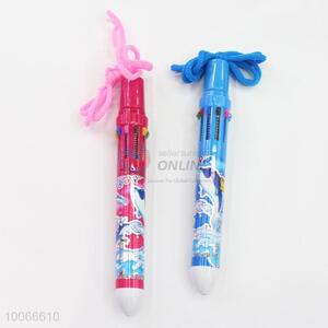 Wholesale 14cm Ten-colors Ball-point Pen with Rope, Printed the Dolphins