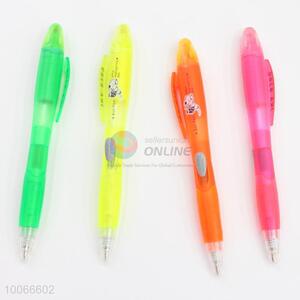 New Design 14cm Ball-point Pen Together with One Highlighter on the Other Head